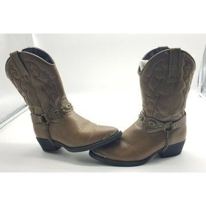 Laredo Western Boots Youth Size 4D - Harness Metal Tips LC3210 Brown Dan Post